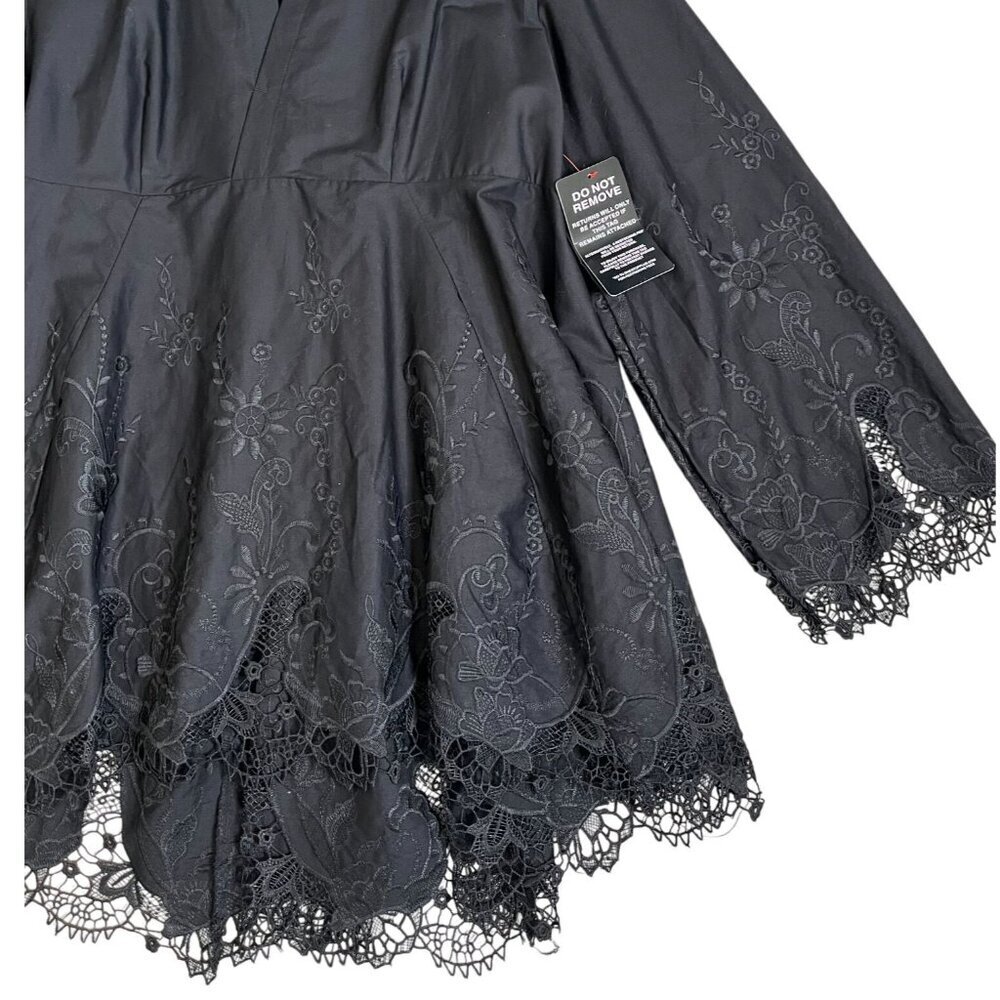 Roaman’s Black Embroidered Poplin Swing Tunic 20W NWT - Picture 6 of 8